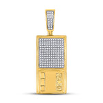 10kt Yellow Gold Mens Round Diamond Scale Charm Pendant 3/8 Cttw