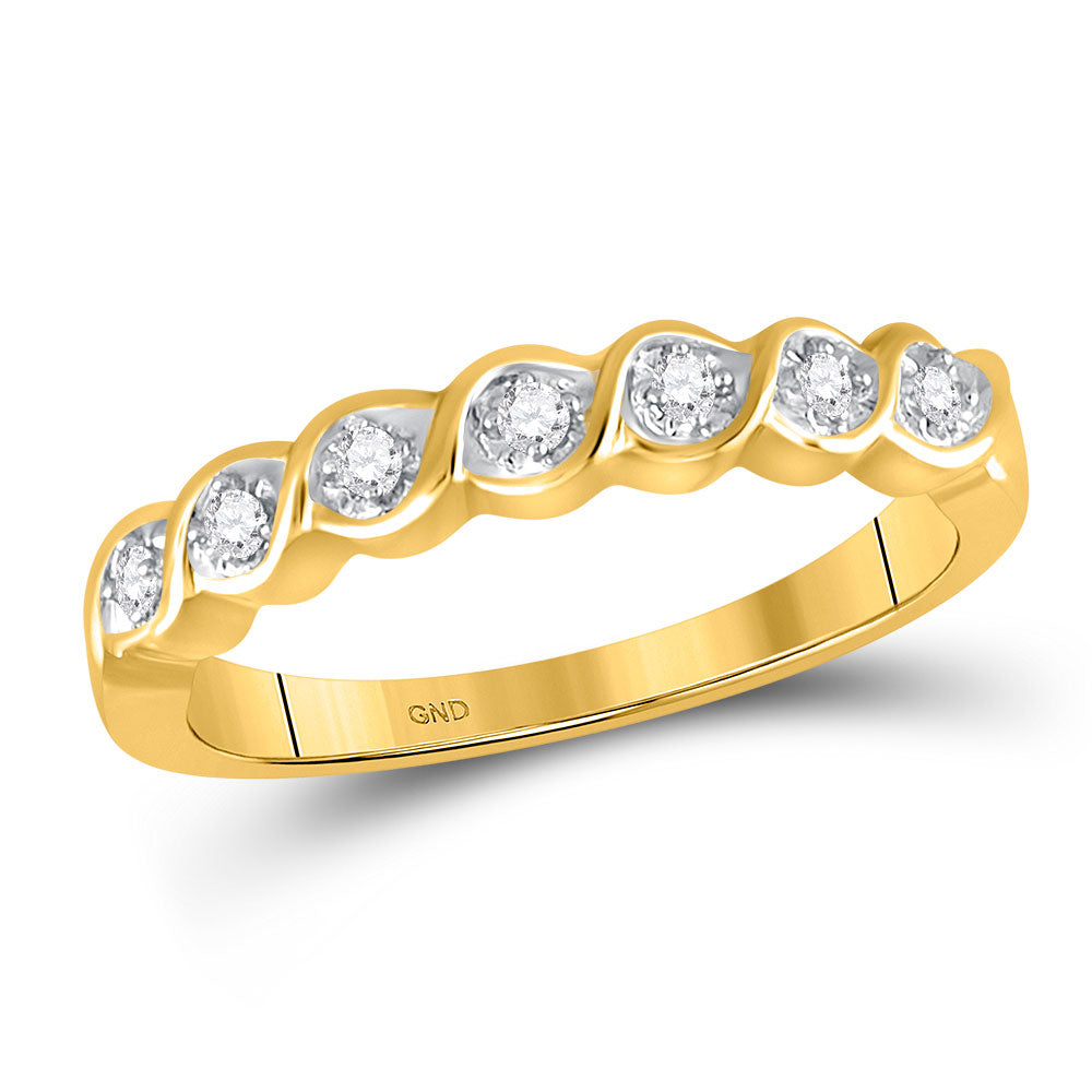 10kt Yellow Gold Womens Round Prong-set Diamond Band 1/12 Cttw