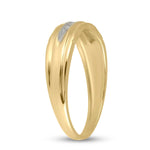 10kt Yellow Gold Mens Round Diamond Wedding Band Ring 1/20 Cttw