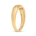 10kt Yellow Gold Mens Round Diamond Wedding Band Ring 1/12 Cttw