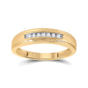 10kt Yellow Gold Mens Round Diamond Wedding Band Ring 1/12 Cttw