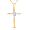 10kt Yellow Gold Womens Round Diamond Cross Pendant 1/12 Cttw