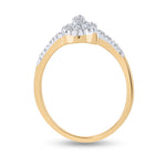 10kt Yellow Gold Womens Round Diamond Teardrop Ring 1/5 Cttw