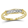 10kt Yellow Gold His Hers Round Diamond Solitaire Matching Wedding Set 1/10 Cttw