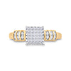 14kt Yellow Gold Womens Princess Diamond Square Cluster Ring 1/3 Cttw