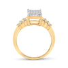 14kt Yellow Gold Womens Princess Diamond Square Cluster Ring 1/3 Cttw