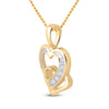 10kt Yellow Gold Womens Round Diamond Double Heart Pendant 1/20 Cttw