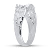 10kt White Gold Mens Round Diamond Cluster Nugget Band Ring 1/4 Cttw