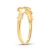 10kt Yellow Gold Womens Round Diamond Claddagh Heart Ring .02 Cttw