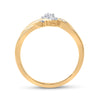 10kt Yellow Gold Womens Round Diamond 3-stone Promise Ring 1/10 Cttw