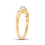 10kt Yellow Gold Womens Round Diamond 3-stone Promise Ring 1/10 Cttw