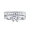 14kt White Gold Princess Diamond Bridal Wedding Ring Band Set 1 Cttw