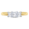 14kt Yellow Gold Princess Diamond 3-stone Bridal Wedding Engagement Ring 3/4 Cttw