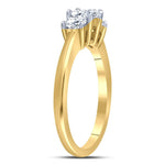 14kt Yellow Gold Princess Diamond 3-stone Bridal Wedding Engagement Ring 3/4 Cttw