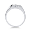 10kt White Gold Mens Round Diamond Wedding Band Ring 1/10 Cttw