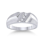 10kt White Gold Mens Round Diamond Wedding Band Ring 1/10 Cttw