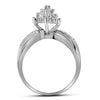 10kt White Gold Womens Round Diamond Cluster Ring 1/2 Cttw