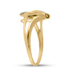 10kt Yellow Gold Womens Round Diamond Heart Ring 1/20 Cttw