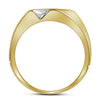 10kt Two-tone Gold Mens Round Diamond Diagonal 3 Row Fashion Ring 1/2 Cttw