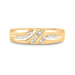 10kt Yellow Gold Mens Round Diamond Wedding Band Ring 1/8 Cttw