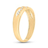 10kt Yellow Gold Mens Round Diamond Wedding Band Ring 1/8 Cttw