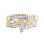 10kt Yellow Gold Round Diamond Bridal Wedding Ring Band Set 1/4 Cttw