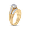 10kt Yellow Gold Round Diamond Bridal Wedding Ring Band Set 1/4 Cttw