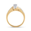 10kt Yellow Gold Round Diamond Bridal Wedding Ring Band Set 1/4 Cttw