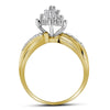 14kt Yellow Gold Womens Round Diamond Cluster Ring 1/2 Cttw