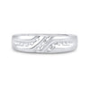 10kt White Gold Mens Round Diamond Wedding Band Ring 1/8 Cttw