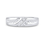 10kt White Gold Mens Round Diamond Wedding Band Ring 1/8 Cttw