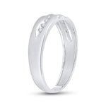 10kt White Gold Mens Round Diamond Wedding Band Ring 1/8 Cttw