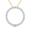 14kt Yellow Gold Womens Round Diamond Circle Outline Pendant 1/2 Cttw