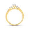 14kt Yellow Gold Marquise Diamond Bridal Wedding Ring Band Set 1/2 Cttw