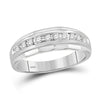 14kt White Gold Mens Round Diamond Wedding Band Ring 1/4 Cttw