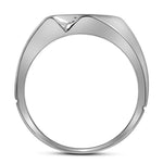 10kt White Gold Mens Round Diamond Band Ring 1/2 Cttw