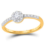 10kt Yellow Gold Round Diamond Solitaire Bridal Wedding Engagement Ring 1/4 Cttw