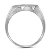 10kt White Gold Mens Round Diamond 3-Row Cluster Ring 1/2 Cttw