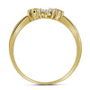 10kt Yellow Gold Womens Round Diamond Heart Outline Ring 1/8 Cttw