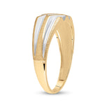 10kt Two-tone Gold Mens Round Diamond Wedding Band Ring 1/8 Cttw