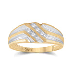 10kt Two-tone Gold Mens Round Diamond Wedding Band Ring 1/8 Cttw