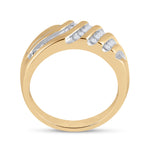 10kt Yellow Gold Mens Round Diamond Band Ring 1/2 Cttw