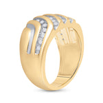 10kt Yellow Gold Mens Round Diamond Band Ring 1/2 Cttw