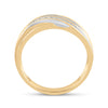 10kt Yellow Gold Mens Round Diamond Wedding Band Ring 1/4 Cttw