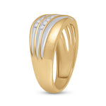 10kt Yellow Gold Mens Round Diamond Wedding Band Ring 1/4 Cttw