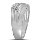 10kt White Gold Mens Round Diamond Wedding Band Ring 1/4 Cttw