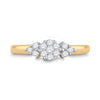 14kt Yellow Gold Womens Round Diamond Cluster Fashion Ring 1/4 Cttw