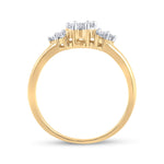 14kt Yellow Gold Womens Round Diamond Cluster Fashion Ring 1/4 Cttw