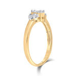 14kt Yellow Gold Womens Round Diamond Cluster Fashion Ring 1/4 Cttw