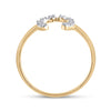 10kt Yellow Gold Womens Round Diamond Lucky Horseshoe Ring 1/20 Cttw